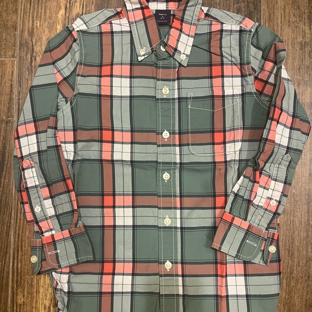 Gap Kids Plaid Long Sleeve Button Shirt